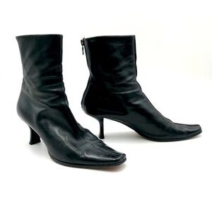 PRADA Women's Black Leather Booties Size 6.5